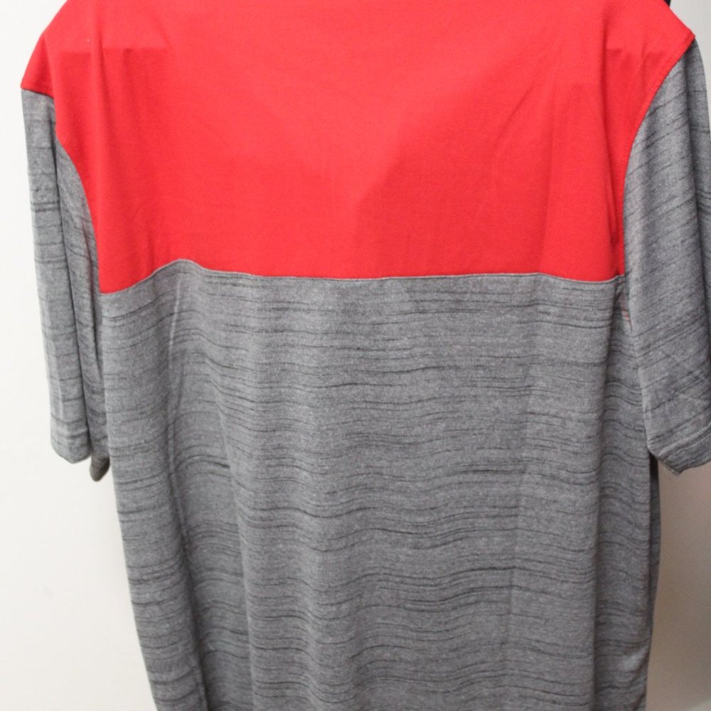 Leverwear heather grey flame red color block polo shirt Large NWT 3/$25 - Picture 7 of 13